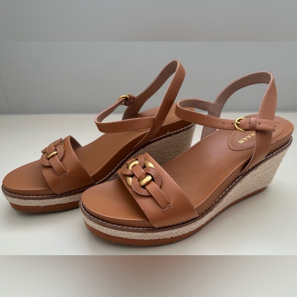 Cole Haan Cloudfeel Espadrille Link Wedge Sandal - Pecan 💞 - Picture 3 of 13